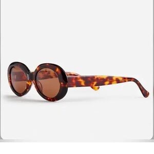 Madewell Valoma Chunky Oval Sunglasses in tortoise shell